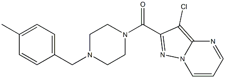 (3-chloropyrazolo[1,5-a]pyrimidin-2-yl)-[4-[(4-methylphenyl)methyl]piperazin-1-yl]methanone Structure