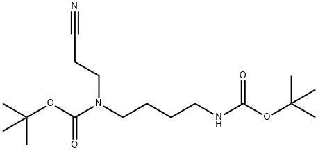 3-BOC-(4-BOC-AMINOBUTYL)AMINOPROPANENITRILE Structure