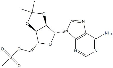 Adenosine, 2',3'-O-(1-methylethylidene)-, 5'-methanesulfonate Structure