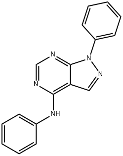 1H-Pyrazolo[3,4-d]pyrimidin-4-amine,N,1-diphenyl- 구조식 이미지