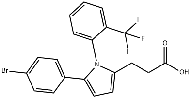 3-{5-(4-bromophenyl)-1-[2-(trifluoromethyl)phenyl]-1H-pyrrol-2-yl}propanoic acid Structure