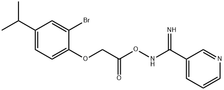 (Z)-N-(2-(2-bromo-4-isopropylphenoxy)acetoxy)nicotinimidamide 구조식 이미지