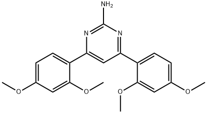 4,6-bis(2,4-dimethoxyphenyl)pyrimidin-2-amine Structure