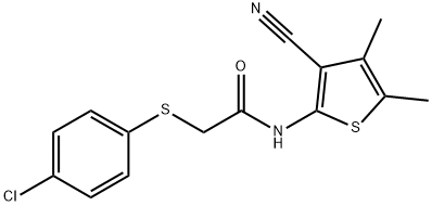 2-(4-chlorophenyl)sulfanyl-N-(3-cyano-4,5-dimethylthiophen-2-yl)acetamide Structure