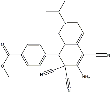 methyl 4-(6-amino-5,7,7-tricyano-2-propan-2-yl-1,3,8,8a-tetrahydroisoquinolin-8-yl)benzoate 구조식 이미지