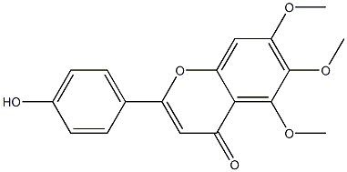 4H-1-Benzopyran-4-one,2-(4-hydroxyphenyl)-5,6,7-trimethoxy- 구조식 이미지