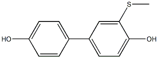 [1,1'-Biphenyl]-4,4'-diol,3-(methylthio)- Structure