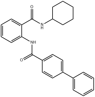 N-{2-[(cyclohexylamino)carbonyl]phenyl}-4-biphenylcarboxamide 구조식 이미지
