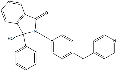 3-hydroxy-3-phenyl-2-[4-(pyridin-4-ylmethyl)phenyl]-2,3-dihydro-1H-isoindol-1-one Structure