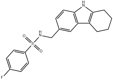 4-fluoro-N-((2,3,4,9-tetrahydro-1H-carbazol-6-yl)methyl)benzenesulfonamide Structure