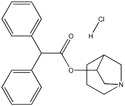 Benzeneacetic acid, a-phenyl-,1-azabicyclo[3.2.1]oct-6-yl ester, hydrochloride (9CI) Structure