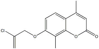 2H-1-Benzopyran-2-one, 7-[(2-chloro-2-propenyl)oxy]-4,8-dimethyl- 구조식 이미지