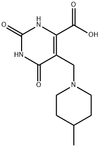 5-(4-Methyl-piperidin-1-ylmethyl)-2,6-dioxo-1,2,3,6-tetrahydro-pyrimidine-4-carboxylic acid Structure