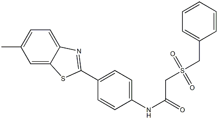 2-benzylsulfonyl-N-[4-(6-methyl-1,3-benzothiazol-2-yl)phenyl]acetamide Structure