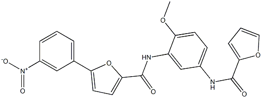 N-[5-(furan-2-carbonylamino)-2-methoxyphenyl]-5-(3-nitrophenyl)furan-2-carboxamide Structure