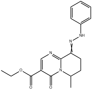 ethyl 6-methyl-4-oxo-9-(2-phenylhydrazono)-6,7,8,9-tetrahydro-4H-pyrido[1,2-a]pyrimidine-3-carboxylate Structure