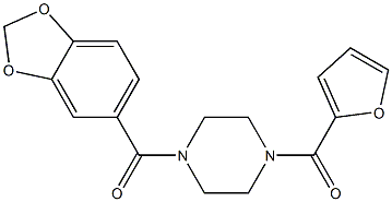 1,3-benzodioxol-5-yl-[4-(furan-2-carbonyl)piperazin-1-yl]methanone Structure