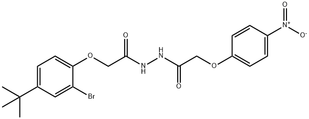 2-(2-bromo-4-tert-butylphenoxy)-N'-[(4-nitrophenoxy)acetyl]acetohydrazide 구조식 이미지