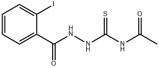 N-{[2-(2-iodobenzoyl)hydrazino]carbonothioyl}acetamide 구조식 이미지