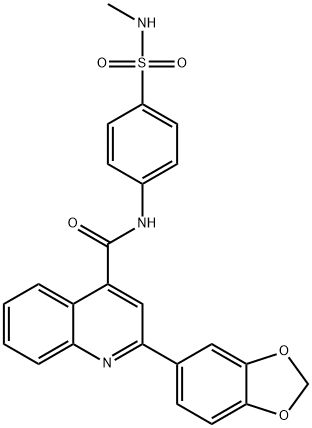 2-(1,3-benzodioxol-5-yl)-N-[4-(methylsulfamoyl)phenyl]quinoline-4-carboxamide 구조식 이미지