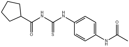 N-({[4-(acetylamino)phenyl]amino}carbonothioyl)cyclopentanecarboxamide 구조식 이미지