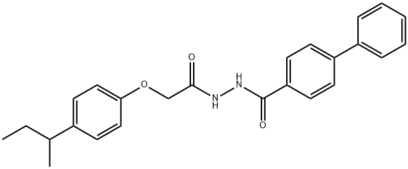 N'-[2-(4-sec-butylphenoxy)acetyl]-4-biphenylcarbohydrazide 구조식 이미지