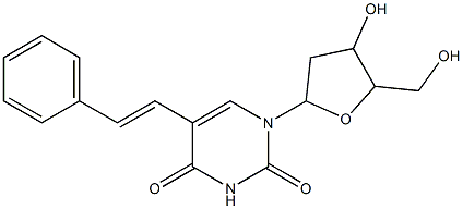 1-[4-hydroxy-5-(hydroxymethyl)oxolan-2-yl]-5-(2-phenylethenyl)pyrimidine-2,4-dione Structure