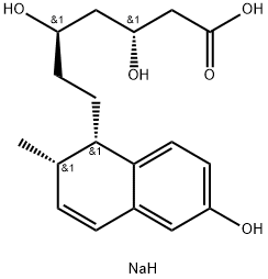 sodium:(3R,5R)-3,5-dihydroxy-7-[(1S,2S)-6-hydroxy-2-methyl-1,2-dihydronaphthalen-1-yl]heptanoate Structure