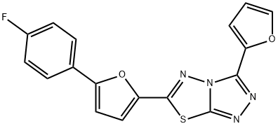 6-[5-(4-fluorophenyl)furan-2-yl]-3-(furan-2-yl)-[1,2,4]triazolo[3,4-b][1,3,4]thiadiazole Structure