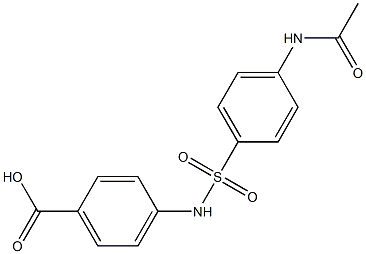 4-[(4-acetamidophenyl)sulfonylamino]benzoic acid Structure