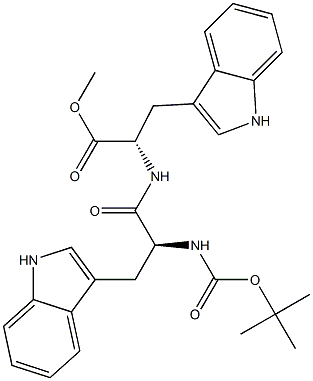 L-Tryptophan,N-[(1,1-dimethylethoxy)carbonyl]-L-tryptophyl-, methyl ester 구조식 이미지
