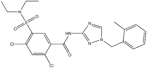 2,4-dichloro-5-(diethylsulfamoyl)-N-[1-[(2-methylphenyl)methyl]-1,2,4-triazol-3-yl]benzamide Structure