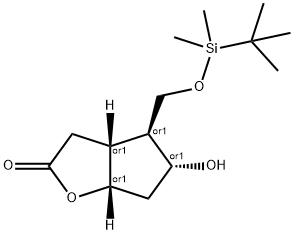 (3aR,4S,5R,6aS)-4-(tert-Butyldimethylsilyloxy)methyl-5-hydroxy-hexahydro-2H-cyclopenta[b]furan-2-one Structure
