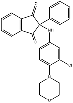 2-{[3-chloro-4-(morpholin-4-yl)phenyl]amino}-2-phenyl-1H-indene-1,3(2H)-dione 구조식 이미지