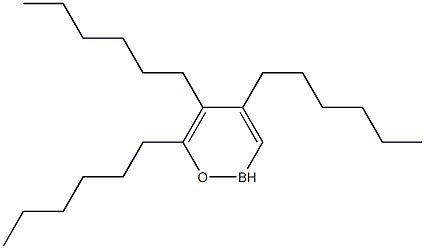 Boroxin, trihexyl- Structure