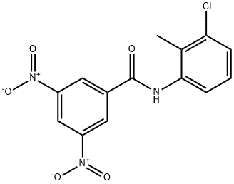 N-(3-Chloro-2-methylphenyl)-3,5-dinitrobenzamide, 97% 구조식 이미지
