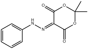 2,2-dimethyl-5-(phenylhydrazinylidene)-1,3-dioxane-4,6-dione 구조식 이미지