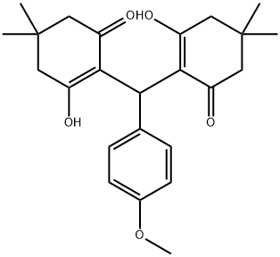 2,2'-[(4-methoxyphenyl)methanediyl]bis(3-hydroxy-5,5-dimethylcyclohex-2-en-1-one) Structure