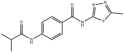 4-[(2-methylpropanoyl)amino]-N-(5-methyl-1,3,4-thiadiazol-2-yl)benzamide 구조식 이미지