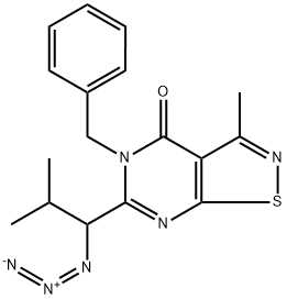 6-(1-azido-2-methylpropyl)-5-benzyl-3-methylisothiazolo[5,4-d]pyrimidin-4(5H)-one 구조식 이미지