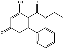 2-Cyclohexene-1-carboxylic acid, 2-hydroxy-4-oxo-6-(2-pyridinyl)-, ethyl ester Structure