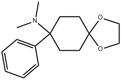 N,N-dimethyl-8-phenyl-1,4-dioxaspiro-[4.5]decan-8-amine 구조식 이미지