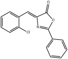 (4Z)-4-[(2-chlorophenyl)methylidene]-2-phenyl-4,5-dihydro-1,3-oxazol-5-one Structure