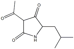 2,4-Pyrrolidinedione, 3-acetyl-5-(2-methylpropyl)- 구조식 이미지