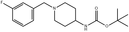 tert-Butyl 1-(3-fluorobenzyl)piperidin-4-ylcarbamate 구조식 이미지