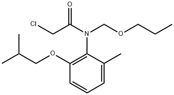 2-chloro-N-(2-isobutoxy-6-methylphenyl)-N-(propoxymethyl)acetamide 구조식 이미지