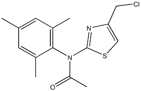 N-[4-(chloromethyl)-1,3-thiazol-2-yl]-N-(2,4,6-trimethylphenyl)acetamide 구조식 이미지