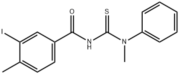 3-iodo-4-methyl-N-{[methyl(phenyl)amino]carbonothioyl}benzamide Structure