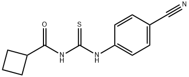 N-{[(4-cyanophenyl)amino]carbonothioyl}cyclobutanecarboxamide 구조식 이미지