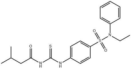 N-{[(4-{[ethyl(phenyl)amino]sulfonyl}phenyl)amino]carbonothioyl}-3-methylbutanamide Structure